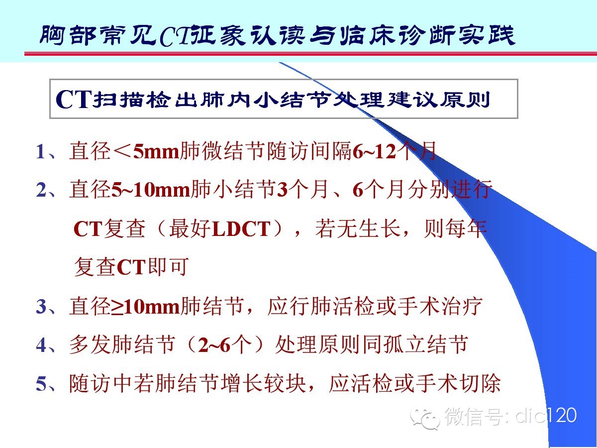 肺部CT十大征象诊断应用