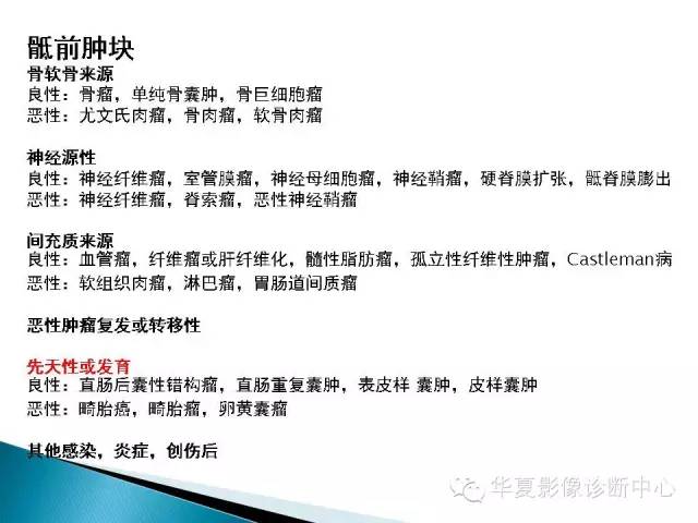 骶前肿物的影像分析