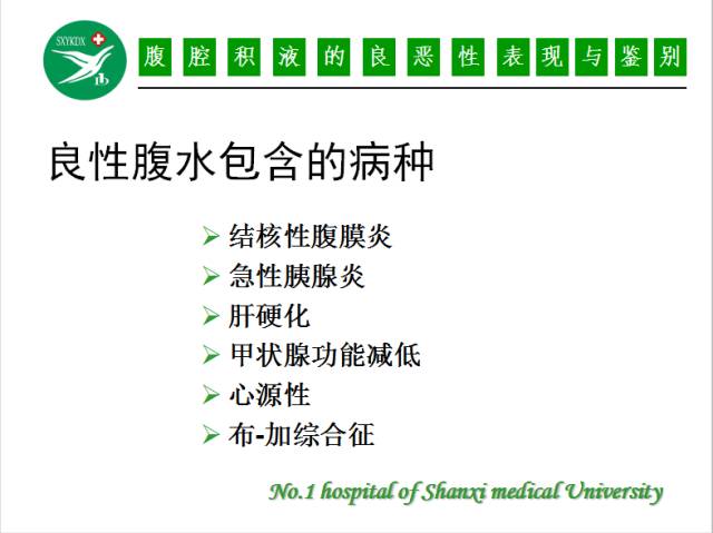 【PPT】腹腔积液的良恶性表现与鉴别