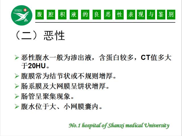 【PPT】腹腔积液的良恶性表现与鉴别