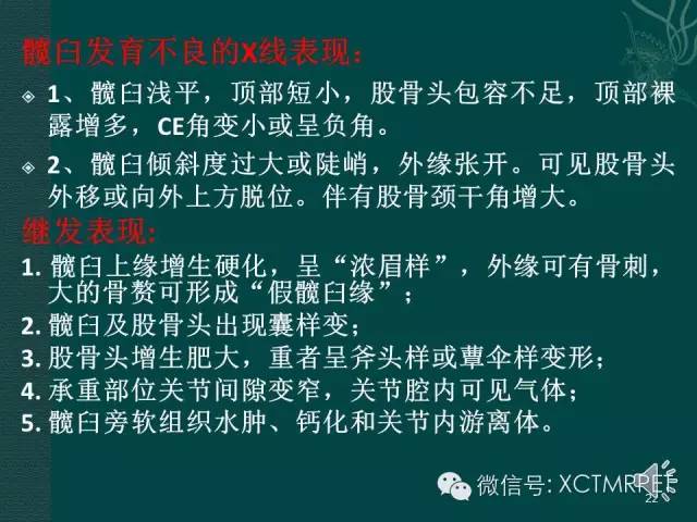 髋关节部分疾病影像学表现