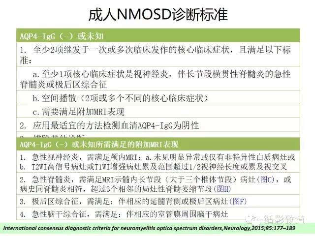 【病例】视神经脊髓炎谱系病1例MR影像表现