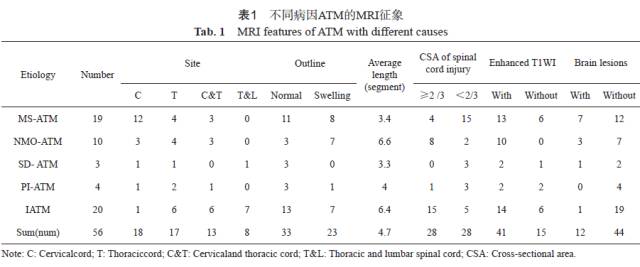 急性横贯性脊髓炎的临床及MRI特征分析 急性横贯性脊髓炎的临床及MRI特征分析