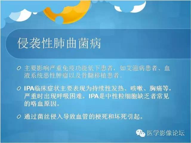 【PPT】肺曲霉菌病CT表现
