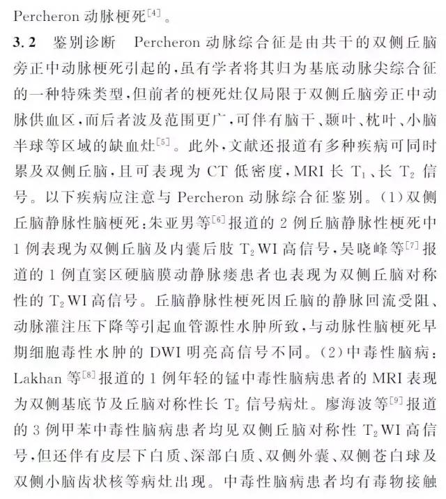 CT、MRI 诊断Percheron 动脉综合征