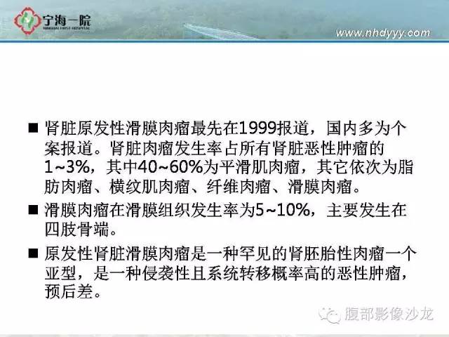 【病例】左肾滑膜肉瘤1例CT影像表现