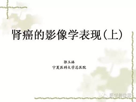 【PPT】肾癌的影像学表现