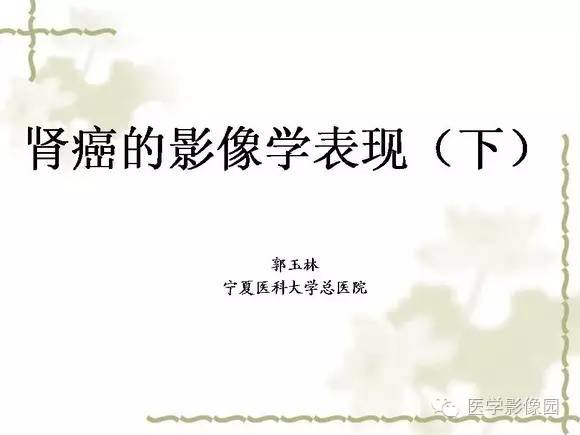 【PPT】肾癌的影像学表现
