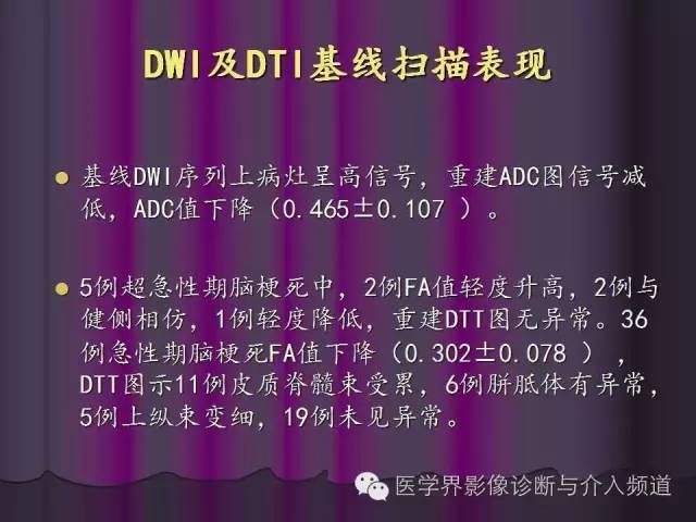 【PPT】联合应用DWI与DTI技术诊断缺血性小卒中及评估其预后