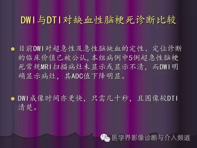 【PPT】联合应用DWI与DTI技术诊断缺血性小卒中及评估其预后