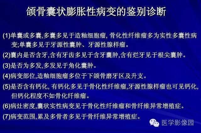 【PPT】常见颌骨囊肿与肿瘤的影像学表现