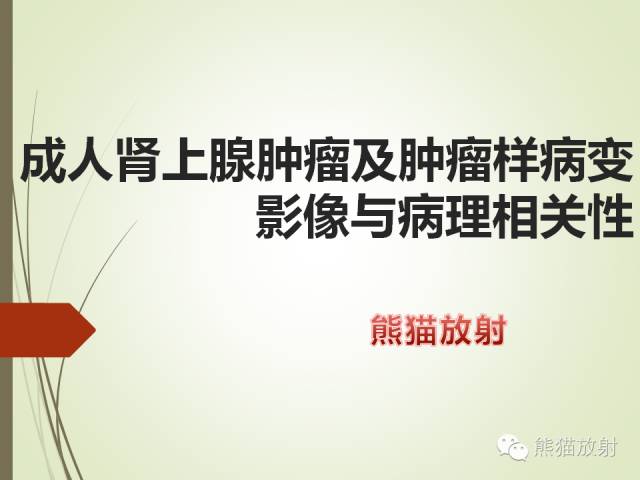 【PPT】成人肾上腺肿瘤及肿瘤样病变影像与病理相关性