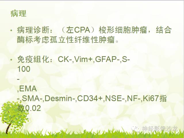 【病例】左侧CPA孤立性纤维瘤1例