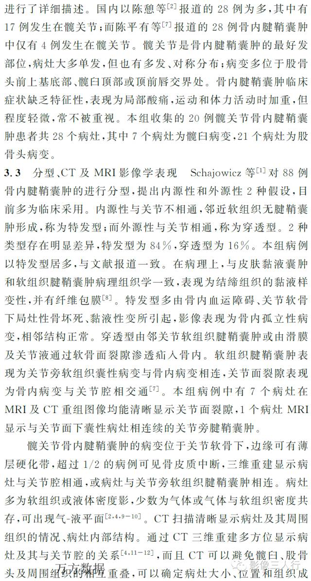 髋关节骨内腱鞘囊肿的CT及MRI影像学诊断 髋关节骨内腱鞘囊肿的CT及MRI影像学诊断