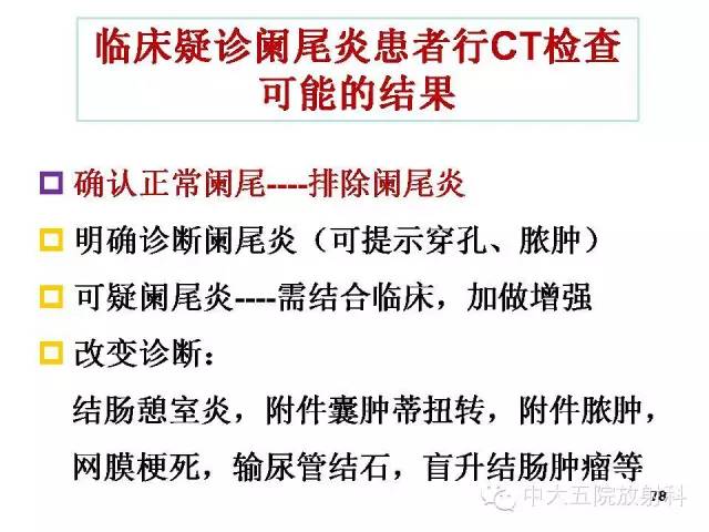 【PPT】正常阑尾和阑尾炎的CT表现