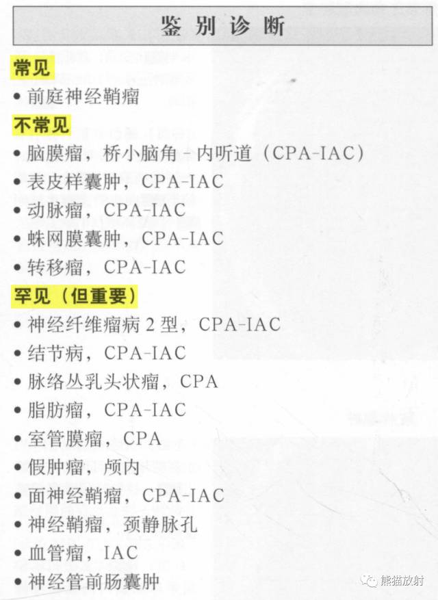“成人桥小脑角肿块”的鉴别诊断