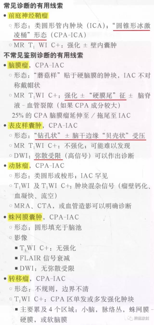 “成人桥小脑角肿块”的鉴别诊断