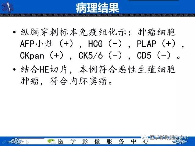 【病例】纵隔内胚窦瘤1例CT影像表现与鉴别