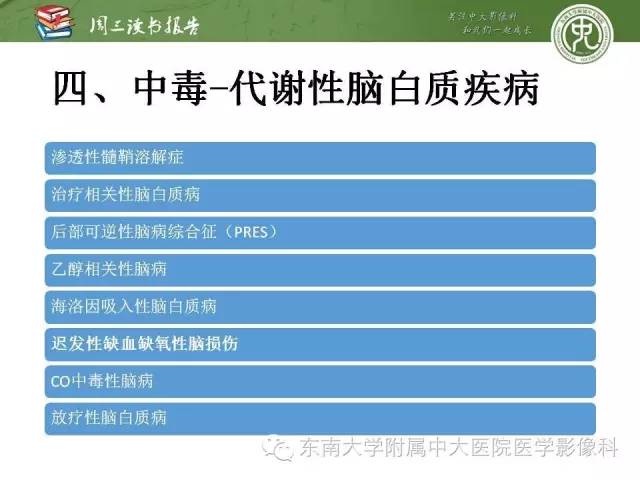 【PPT】脑白质疾病：影像和病理的相关性