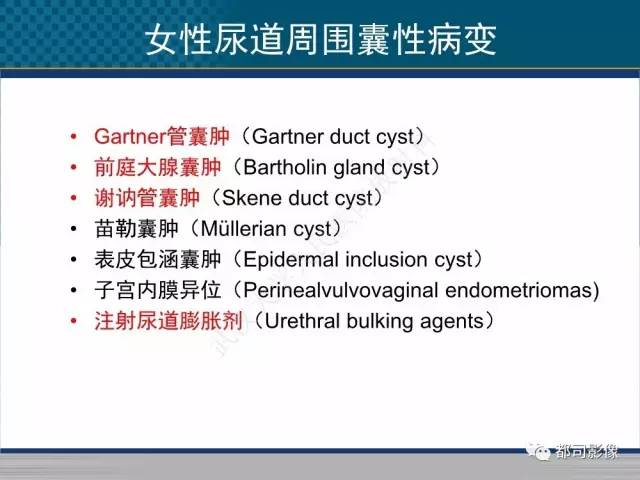 【PPT】女性尿道周围囊肿影像学鉴别诊断
