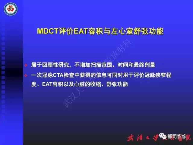 【PPT】MDCT定量评价冠心病患者心外膜脂肪组织与主动脉弹性及左心室舒张功能相关性