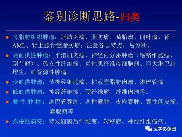 【PPT】原发腹膜后肿瘤影像表现及鉴别诊断思路