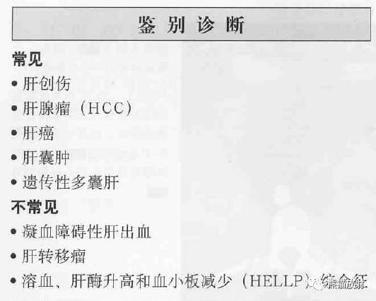 【书摘】“伴有出血的局部肝损害”之鉴别诊断