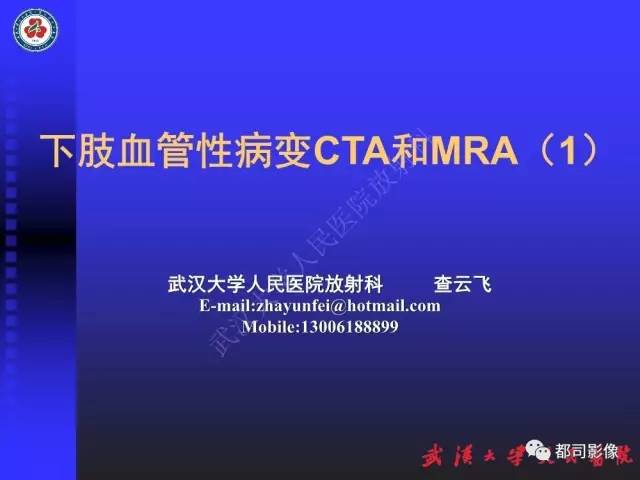 【PPT】下肢血管性病变CTA和MRA
