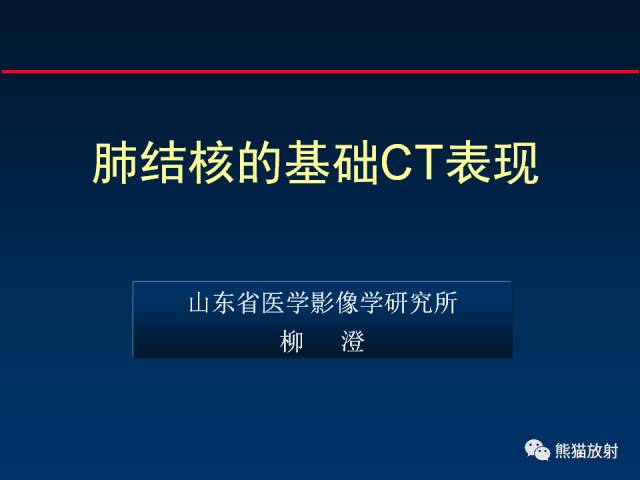 【PPT】肺结核的基础CT表现