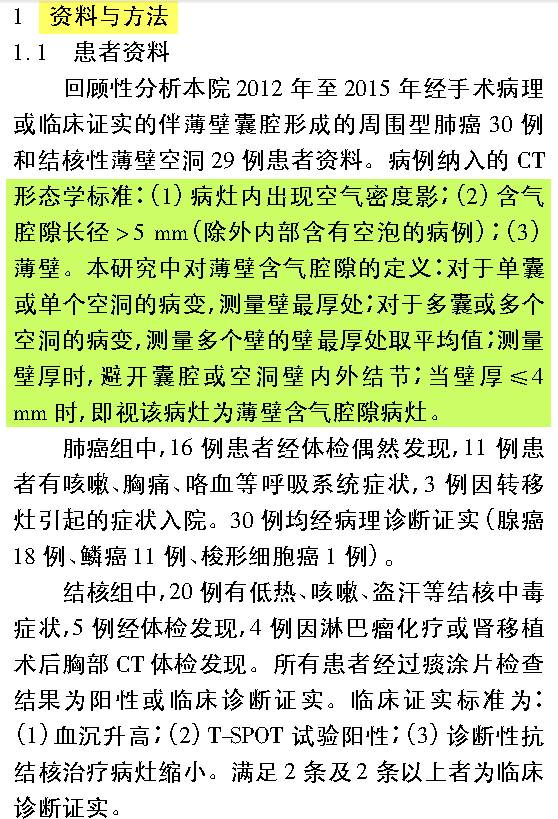 薄壁囊腔型肺癌与薄壁空洞性肺结核的MDCT表现鉴别诊断研究 薄壁囊腔型肺癌与薄壁空洞性肺结核的MDCT表现鉴别诊断研究