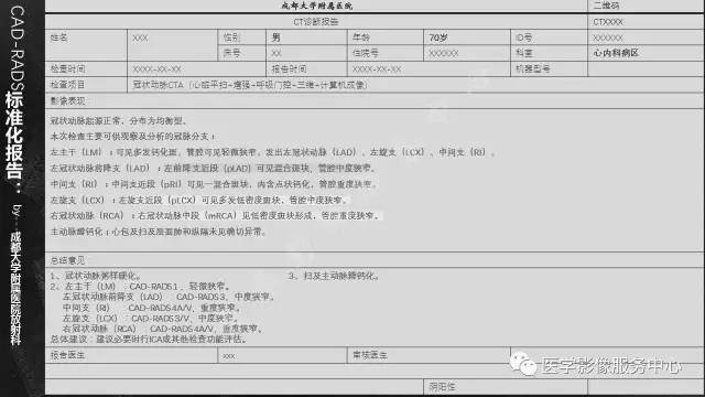 【PPT】CAD-RADS冠状动脉CTA模板