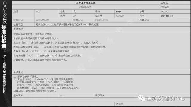 【PPT】CAD-RADS冠状动脉CTA模板