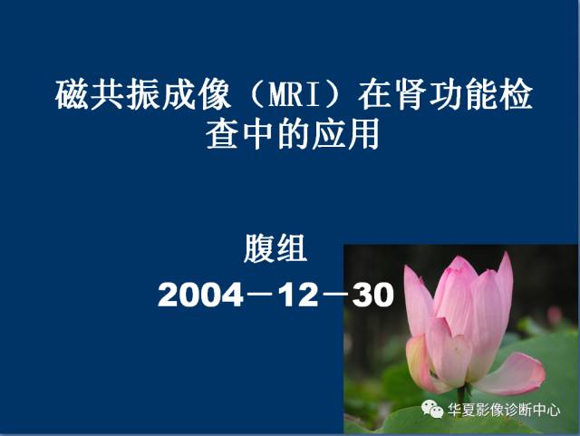 【PPT】磁共振成像（MRI）在肾功能检查中的应用
