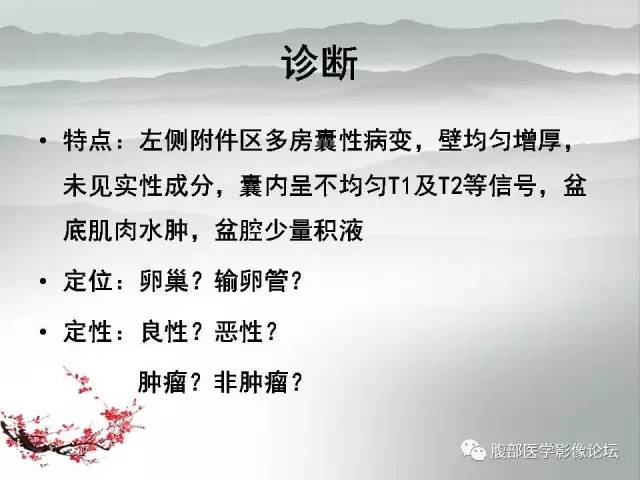 【病例】输卵管脓肿1例MR影像表现