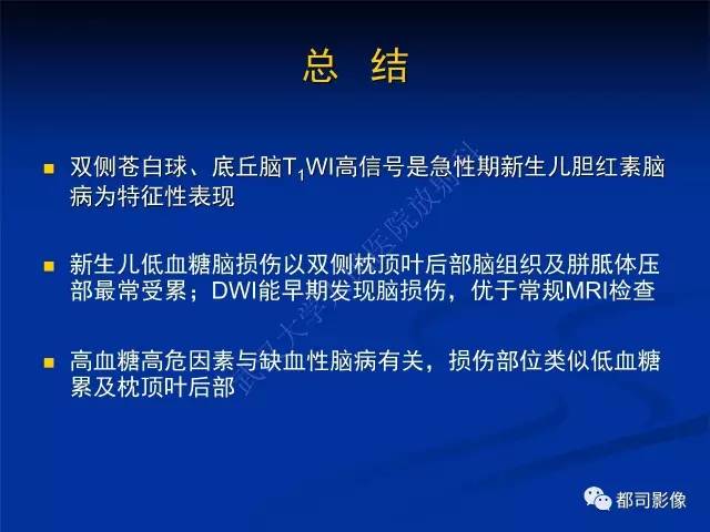 【PPT】新生儿胆红素脑病与糖代谢异常脑损伤影像表现