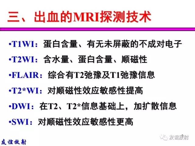 【PPT】基本病变的MR信号分析——出血MRI信号演变及分子机制