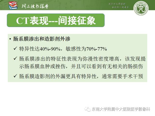 【PPT】经手术证实的肠管及肠系膜钝性损伤的CT表现