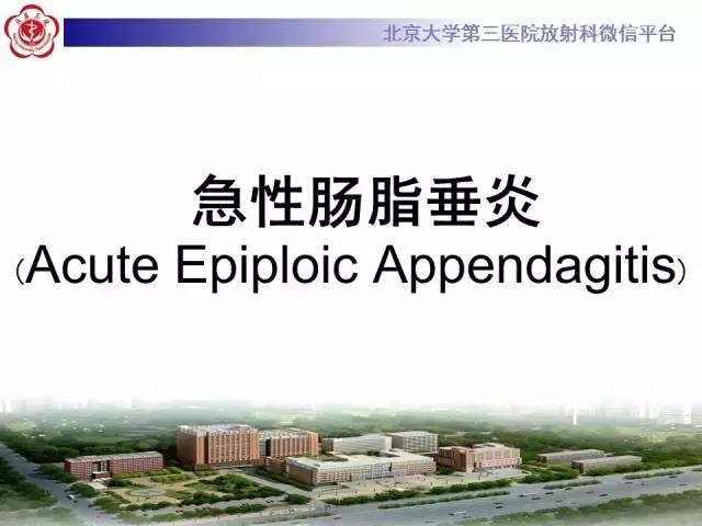 【病例】肠脂垂炎1例CT影像表现