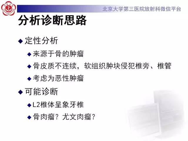 【病例】腰椎尤文肉瘤1例X线CT及MR
