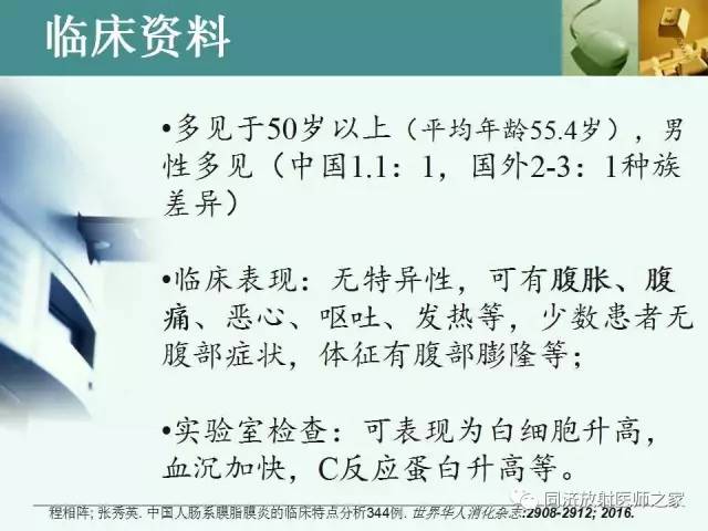【PPT】肠系膜脂膜炎的CT表现