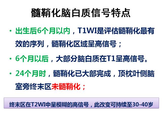 【PPT】髓鞘发育的MRI表现
