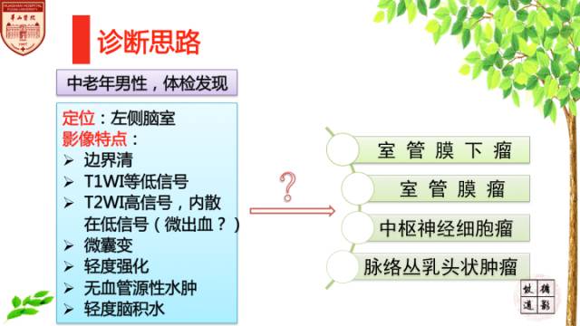 【病例】室管膜下瘤1例MR影像表现
