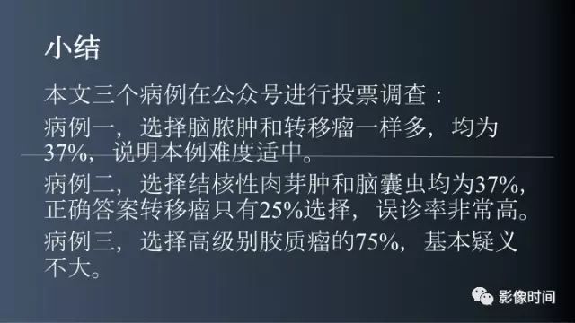 【病例】脑内环形强化3例影像诊断与分析
