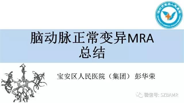 【PPT】脑动脉正常变异MRA总结
