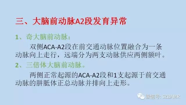 【PPT】脑动脉正常变异MRA总结