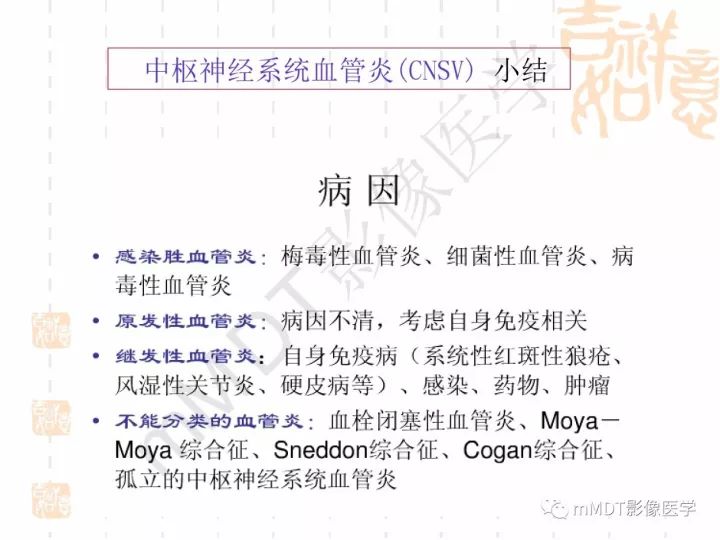 【PPT】中枢神经系统血管炎(CNSV)的表现与特征