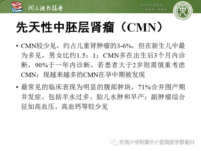 【PPT】儿童肾肿瘤：影像-病理相关性第一部分(0 ~ 10岁)