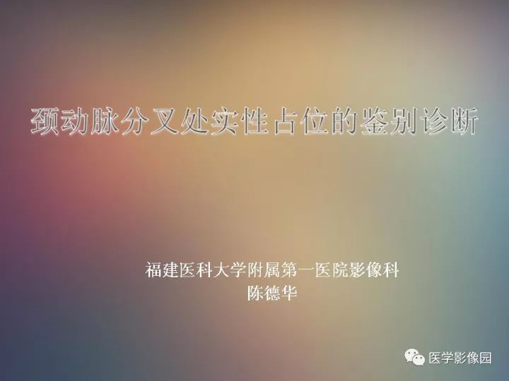 【PPT】颈动脉分叉处实性占位的鉴别诊断