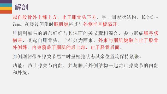 【PPT】膝关节外侧副韧带及外侧支持带解剖及损伤MR诊断