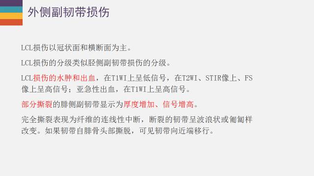 【PPT】膝关节外侧副韧带及外侧支持带解剖及损伤MR诊断